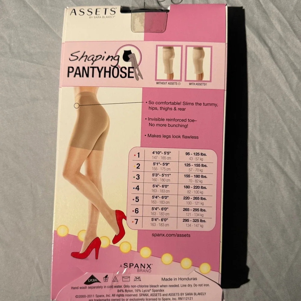 Assets by Sara Blakely Shaping Pantyhose Black 126B Spanx Brand Size 3 New